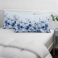 thumbnail image 4 of Blue Blooms Floral Throw Pillow Covers, Spring Flowers Botanical Blue Ombre Soft Breathable Pillow Cases with Invisible Zipper for Sleeping, Standard Pillowcases for Couch Bed Sofa Chair 20x26 Inches, 4 of 9
