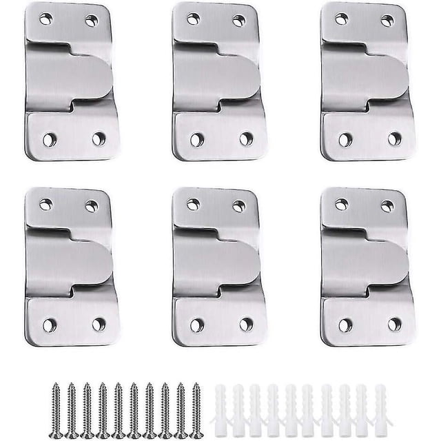 Soporte de montaje oculto integrado LzGUNGY paquete de 12 herrajes de pared de acero inoxidable