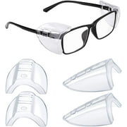 Safety Glasses Side Shields for Prescription Glasses, Slip on Clear Eye Glasses, Fits Small to Large Eyeglasses