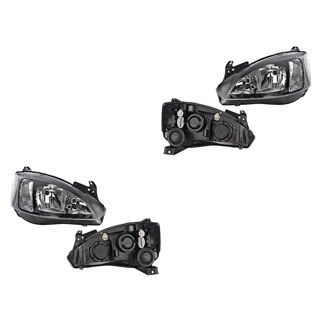 Par de Faros DEPO Corsa 2003 A 2008 Chevrolet Fdo Negro P/Foco H1/H7 5 Pines