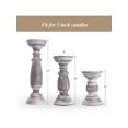 thumbnail image 6 of Rustic Wooden Pillar Candle Holders Set Of 3 12'' 9'' 6'' Farmhouse Wood Candle Stand For Table Centerpieces Vintage Tall Candleholders Fireplace Mantel Decor For Living Room Grey, 6 of 8