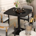 thumbnail image 1 of DKLGG Black Square Dining Table, 31.5" Tulip Table Pedestal Dining Table Kitchen Table with MDF Tabletop & Metal Legs, Tulip Design for 2-4 People Small Spaces Kitchen Living Room, 1 of 4
