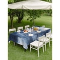 thumbnail image 4 of Outdoor Tablecloth with Umbrella Hole for Patio/Picnic/Party/Camping, Ombre Dark Blue Waterproof Table Cloth Rectangle Table Cover Washable, Modern Simple Painting Art (60"x 102"), 4 of 9