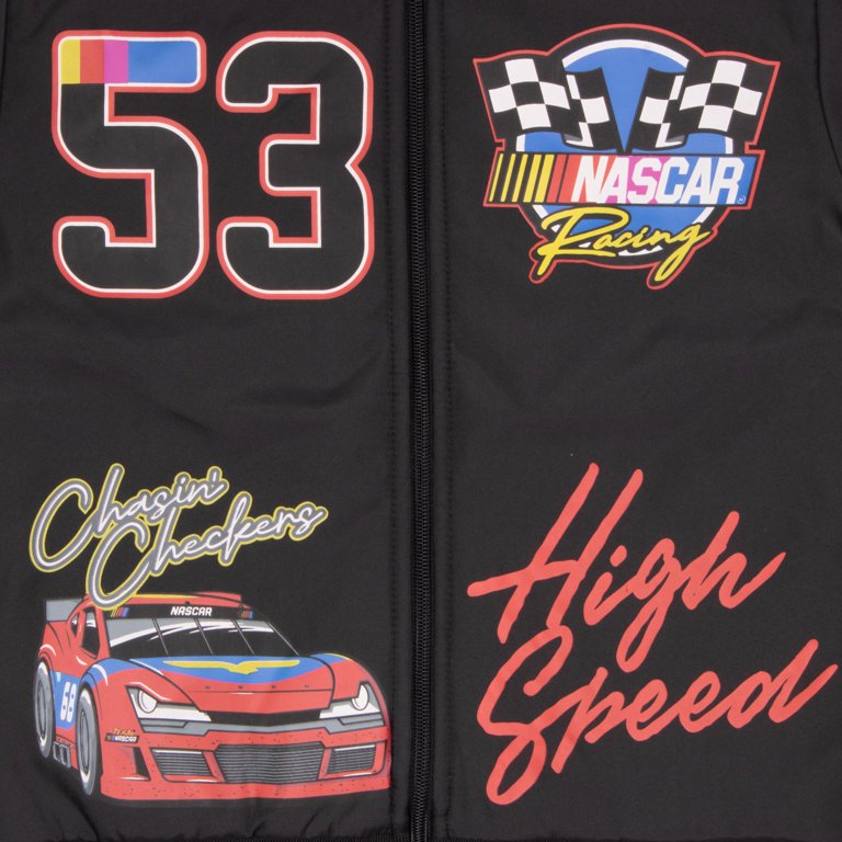NASCAR Racing Boy's Varsity Bomber Jacket - Graphic Print Racecar NASCAR Racing Boy's Varsity Bomber Jacket - Graphic Print Racecar