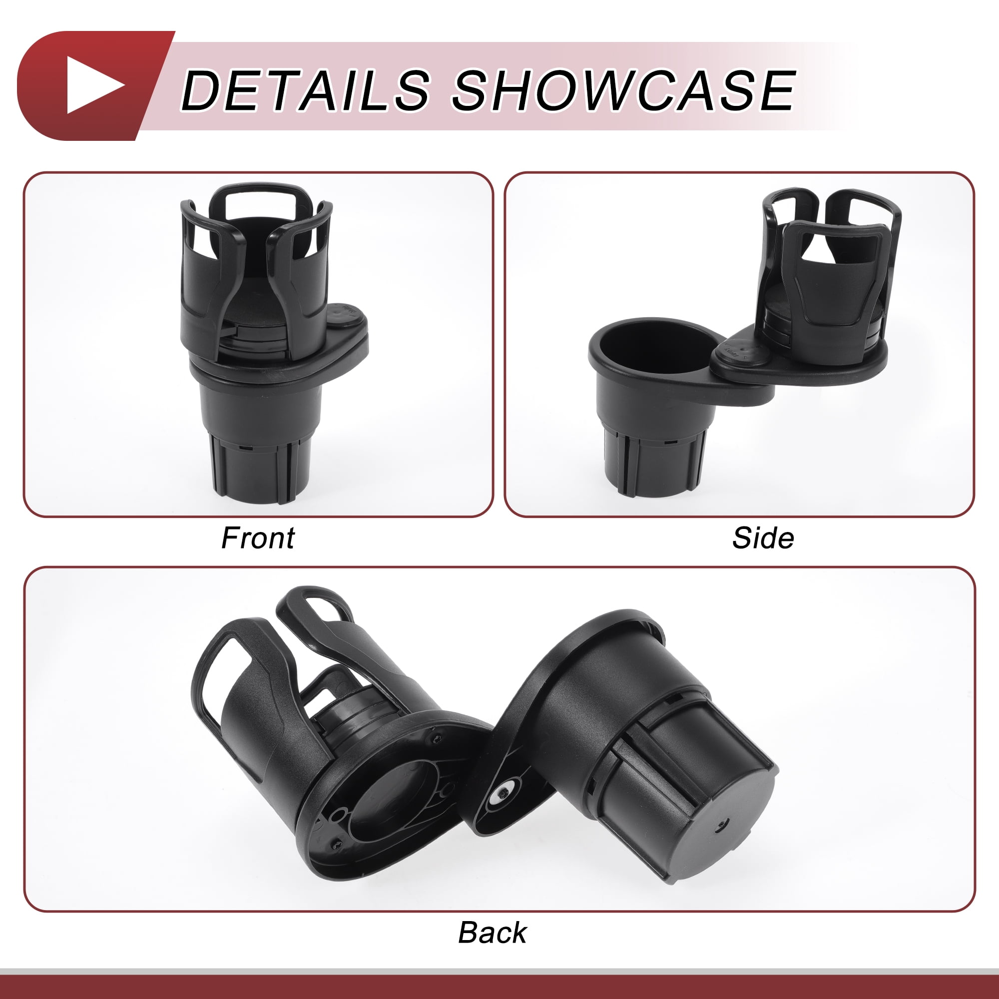 Unique Bargains 2 in 1 Car Cup Holder 360 Rotating Cup Holder Extender