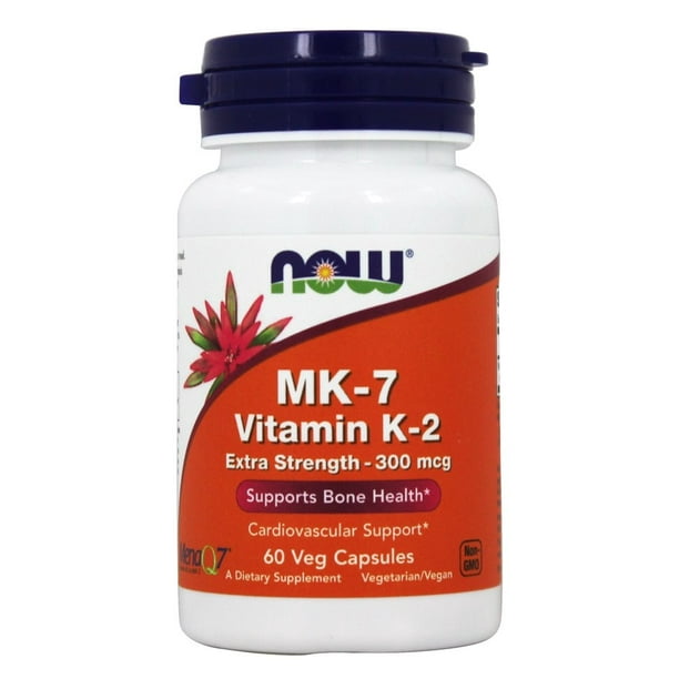 NOW Foods MK7 Vitamin K2 Extra Strength Bone Health Support 300 mcg
