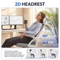 thumbnail image 4 of Ultifit Adult Farbic Adjustable Headrests and Adjustable Armrests Ergonomic Office Chairs Gray 300lbs, 4 of 10