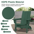 thumbnail image 5 of JUSTLET Outdoor Patio Chair with 2 Cup Holder, HDPE Folding Adirondack Chair,Dark Green, 5 of 11