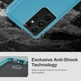 thumbnail image 4 of for Galaxy S21 Ultra 5G Case, Heavy Duty Protective Case with [3 Layers] Rugged Rubber Shockproof Protection Cover for Samsung Galaxy S21 Ultra(Blue/Azure), 4 of 12