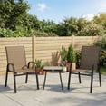 thumbnail image 2 of Outsunny Ensemble Bistro de Patio 3 Pcs avec Chaises Empilables et Table Carrée, 2 of 10
