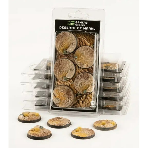Gamers Grass Deserts of Maahl Bases - Round 40mm New