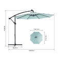 thumbnail image 2 of Royard Oaktree 10ft Solar LED Offset Hanging Patio Umbrella, Round Large Market Umbrellas with Tilt and Crank, Outdoor Table Umbrella for Garden Lawn Backyard Poolside, Base Not Included, khaki, 2 of 7
