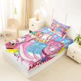 thumbnail image 4 of Castle Fairy Pink Baseball Glove Twin Sheets 3pcs, Sport Theme Ice Cream Bedding, Pink Blue White,1 Fitted Sheet, 1 Flat Sheet and 1 Pillowcase, 4 of 6