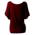 thumbnail image 3 of Doublju Womens Short Sleeve Dolman Drape Loose Fit Tunic Top(Plus Size Available), 3 of 5