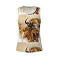thumbnail image 4 of Xecao Yak print women's scoop neck, loose-fit workout tank tops for the gym., 4 of 9