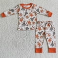thumbnail image 1 of Venta al por mayor de pijamas de Feliz Navidad de Papá Noel para niños, conjunto de manga larga para niñas, pantalones de leopardo para niños, ropa de dormir para niños pequeños, ropa de dormir, 1 of 2