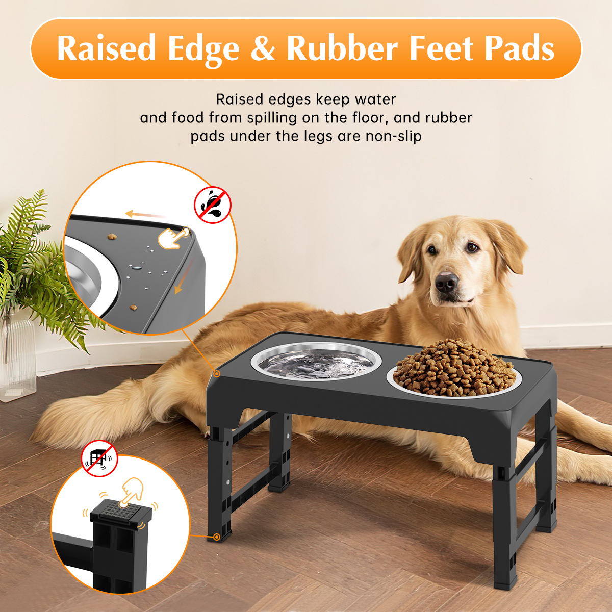 Cshidworld Elevated Dog Bowls 5 Heights Adjustable Stand photo 2