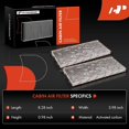 thumbnail image 2 of A-Premium 2-PC Cabin Air Filter with Activated Carbon Compatible with Nissan & Infiniti Models - Titan 2004-2015, Armada 2005-2015, NV2500 NV3500 2012-2014, QX56 2004-2010 - V8 5.6L # CF10388, 2 of 9