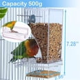 thumbnail image 2 of 1Pc No Mess Bird Cage Feeder,Automatic Parrot Seed Drinker,Feeder with Transparent Seed Food Container,Bird Feeder Water Dispenser,Cage Accessories for Small and Medium Parakeets, 2 of 7