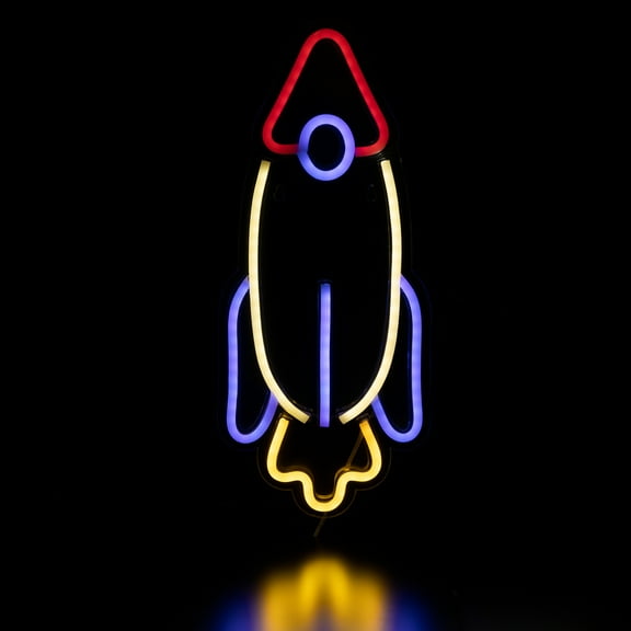 Northlight LED Rocketship Neon Lighted Wall Art - 16.25"