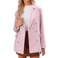 thumbnail image 5 of Sakmal Blazers for Women Pink Suit Jacket Office Trendy Long Sleeve Women's Blazer XL, 5 of 5