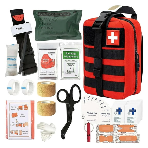 uvwlwu 72-Hour Emergency Kit for Travel Hiking Camping and Complete Set(Red)