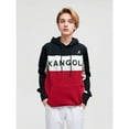 thumbnail image 3 of Kangol Men's Hoodie Colorblock Black Combo Pullover Fleece Sweatshirt (Small, Black Combo), 3 of 3
