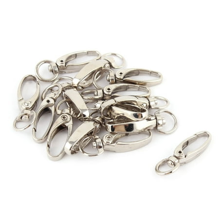 Metal Swivel Lanyard Snap Hook Keychain Claw Clasp Clips Silver Tone 14 Pcs