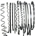 thumbnail image 1 of Unisex Negro Metal Espiral Mujeres Accesorios Banda Hombres Cabello Onda Diadema 5 piezas Inevent AP007499-02, 1 of 6