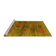 thumbnail image 2 of Ahgly Company Machine Washable Indoor Rectangle Abstract Yellow Contemporary Area Rugs, 8' x 12', 2 of 4
