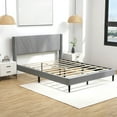 thumbnail image 4 of Costway Queen Bed Frame Modern Platform Bed with Linen Upholstered Wingback Headboard, 4 of 10