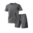thumbnail image 2 of Stamzod Sweatsuits for Men Summer Short Sleeve T-Shirts and Shorts Casual Sports Track Suits Mens 2 Piece Set Dark Gray XL, 2 of 8