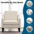 thumbnail image 4 of VINGLI Mid-Century Accent Chairs, Upholstered Linen Armchairs for Living Room/Bedroom, Beige (Set of 2), 4 of 15