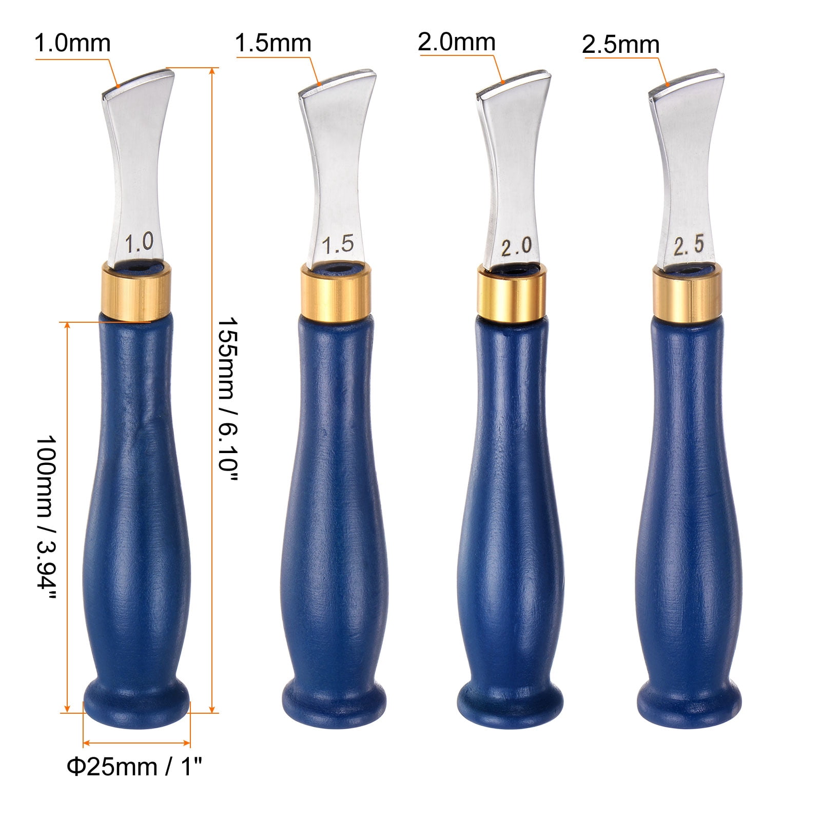 Leather Edge Creaser 1mm 1.5mm 2mm 2.5mm Stainless Steel DIY Leather, Blue