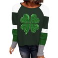 thumbnail image 5 of Cavosen Saint Patrick Day Womens Tops Casual Long Sleeve Holiday Shamrock Green Print Tshirts Pullover Round Neck Festival Shirts Irish Vacation Fashion Tops Loose Tees M, 5 of 5