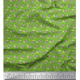 thumbnail image 1 of Soimoi Green Japan Crepe Satin Fabric Tortoise Ocean Printed Fabric 1 Yard 42 Inch Wide, 1 of 3