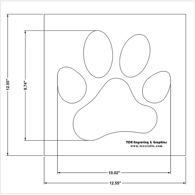 12.55 12-55-large-paw-print-stencil-mylar-1-piece-of-14-mil-painting-crafts-walmart-com