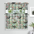 thumbnail image 2 of Dog Print Kitchen Curtains 36 Inch Short - 3 Panel Set, Cute Puppy & Floral Design, Rod Pocket Pet Lover Curtains 100% Polyester, Paw & Bone Pattern for Kitchen, Living Room, Bedroom, Easy Wash, 2 of 6