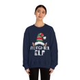 thumbnail image 3 of Firefighter Elf Christmas Unisex Sweatshirt, S-2XL Holidays Xmas Elves, 3 of 9