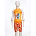 thumbnail image 5 of vastwit Kids Boys Rash Guard Swimsuit Shark Fish Print Long Sleeve Swim Shirts with Shorts Set Orange 8-9, 5 of 7