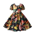 thumbnail image 2 of LOVZFMLL Girls' Summer Waist Tie Color Button Short Sleeve Round Neck Dress, 2 of 9