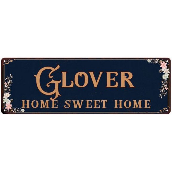 GLOVER Home Sweet Home Victorian Look Gift 6x18 Metal Sign 206180046496