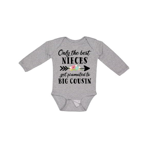 Inktastic Only the Best Nieces Get Promoted to Big Cousin Boys or Girls Long Sleeve Baby Bodysuit