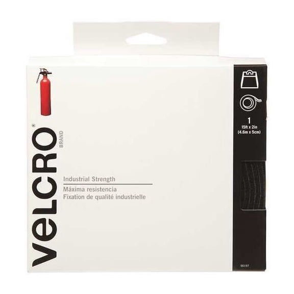 Velcro Brand Reclosable Fastener, Rubber Adhesive, 15 ft, 2 in W, White 90198