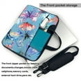 thumbnail image 3 of YFYANG 13 inch Universal Laptop Bag Oxford Cloth Laptop Sleeve, Multi-functional Blue Vintage Watercolor Butterfly Doodle Notebook Computer Messenger Bag Handbag, 3 of 8