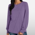 thumbnail image 2 of Blusa de manga larga con cuello redondo y pliegues para mujer - 82 % poliéster, top informal de negocios, 2025, de moda - Tallas S-XXL, 2 of 8