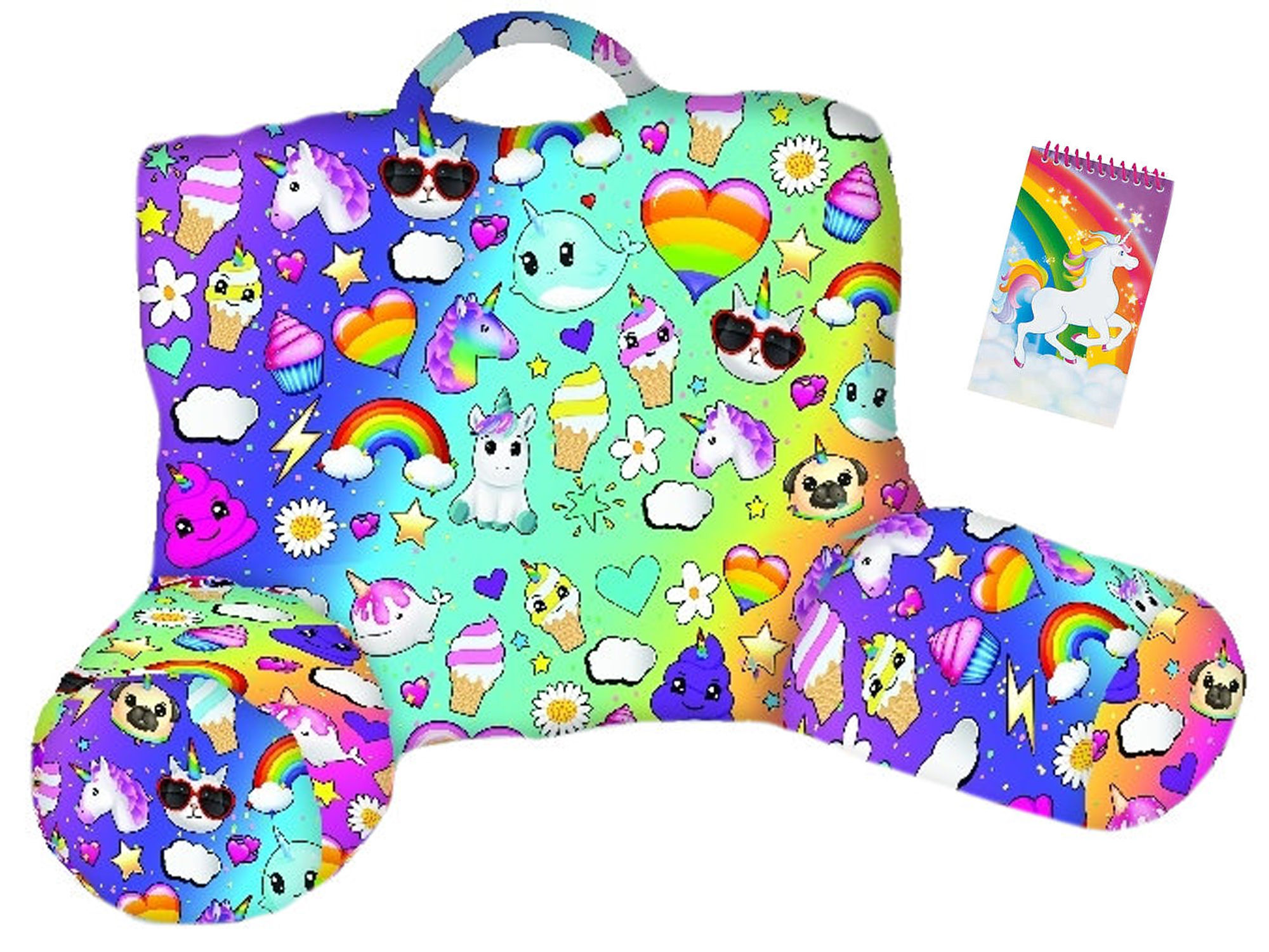 Unicorn Dreams Husband / Backrest Pillow & Unicorn Notepad Bundle Set
