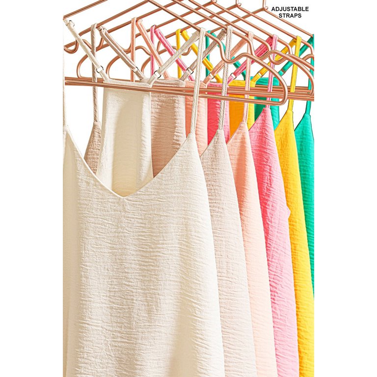 クラネ正規品❗️新品⭐️SLANT ARRANGE RIBBON CAMISOLE Zenana Women's Adjustable Spaghetti Strap V-Neck Chiffon