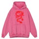 thumbnail image 3 of Sudadera con capucha vintage desgastada con estampado de dragón rojo personalizado para hombre, jersey holgado a la moda, 100 % algodón, ropa de hip hop, 3 of 4