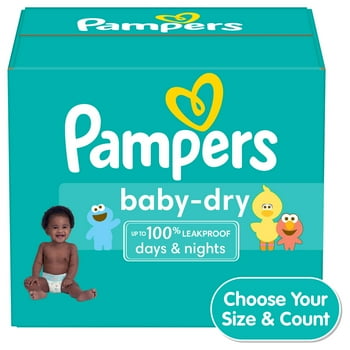 Pampers Baby Dry Diapers Size 3, 104 Count (Choose Your Size & Count)